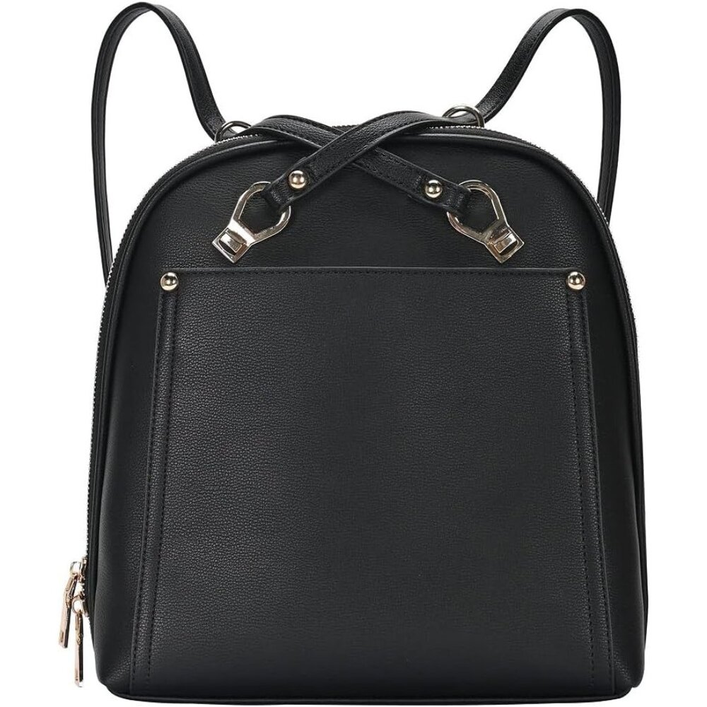 Elegant Black Daisy Convertible Backpack Purse For Women Durable & Stylish